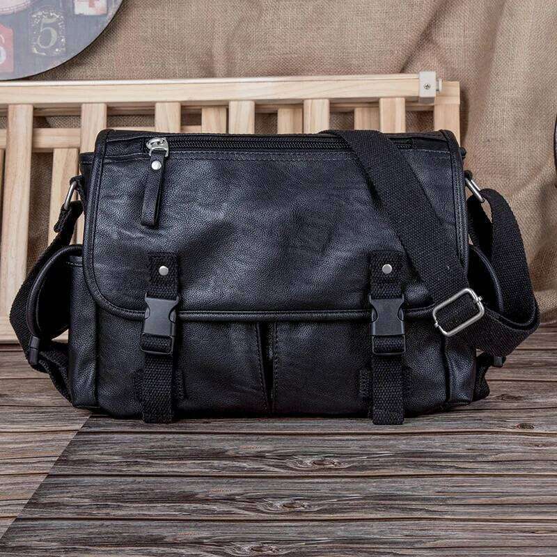 High Quality PU Leather Large Shoulder Casual Business Mens Messenger Fashion Men's Crossbody Bag Bolsas Male