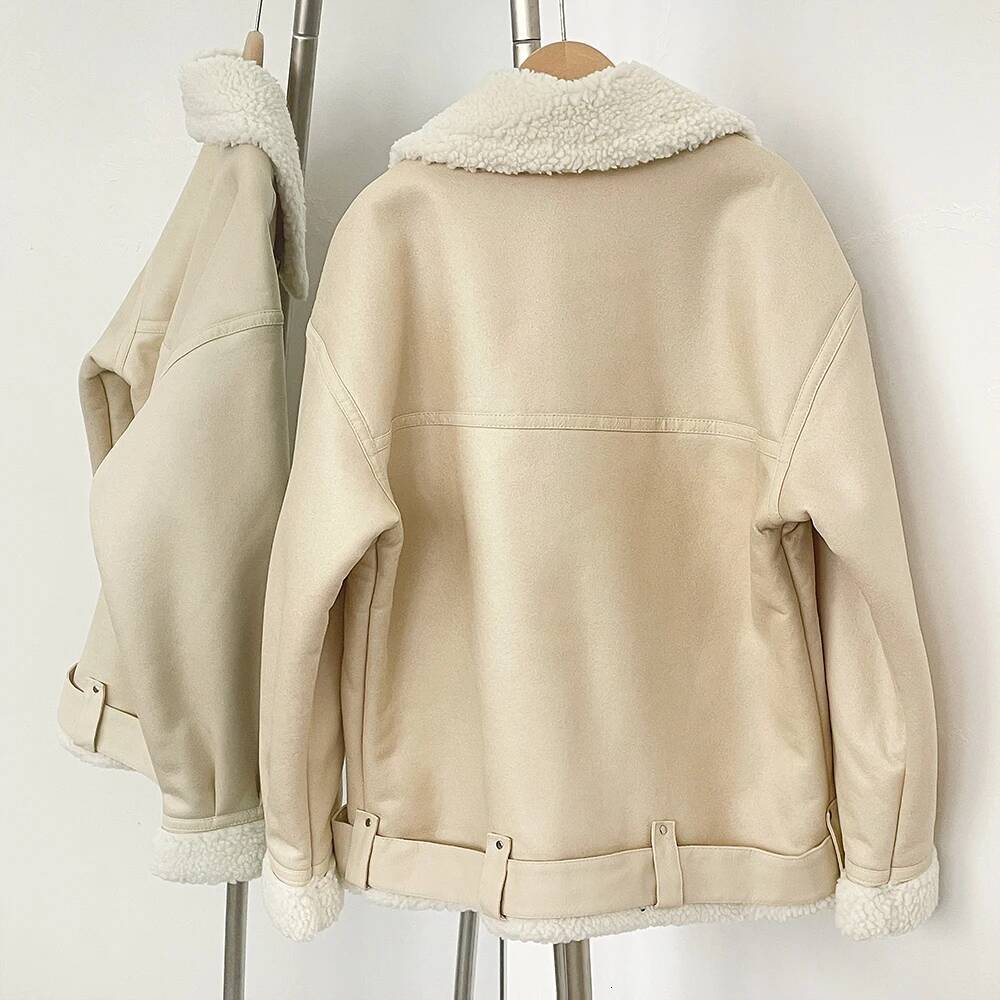 2025 Autumn Winter New in Coat European-style Women's Warm and Thick Double-sided Lapel Long-sleeved Jacket Clothing