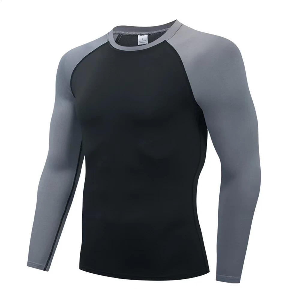 Compression T Shirt Men Long Sleeve Bodybuilding Running Shirt Quick Dry Workout Fitness Tights Gym Sport T-shirt Men Rashgard 250811