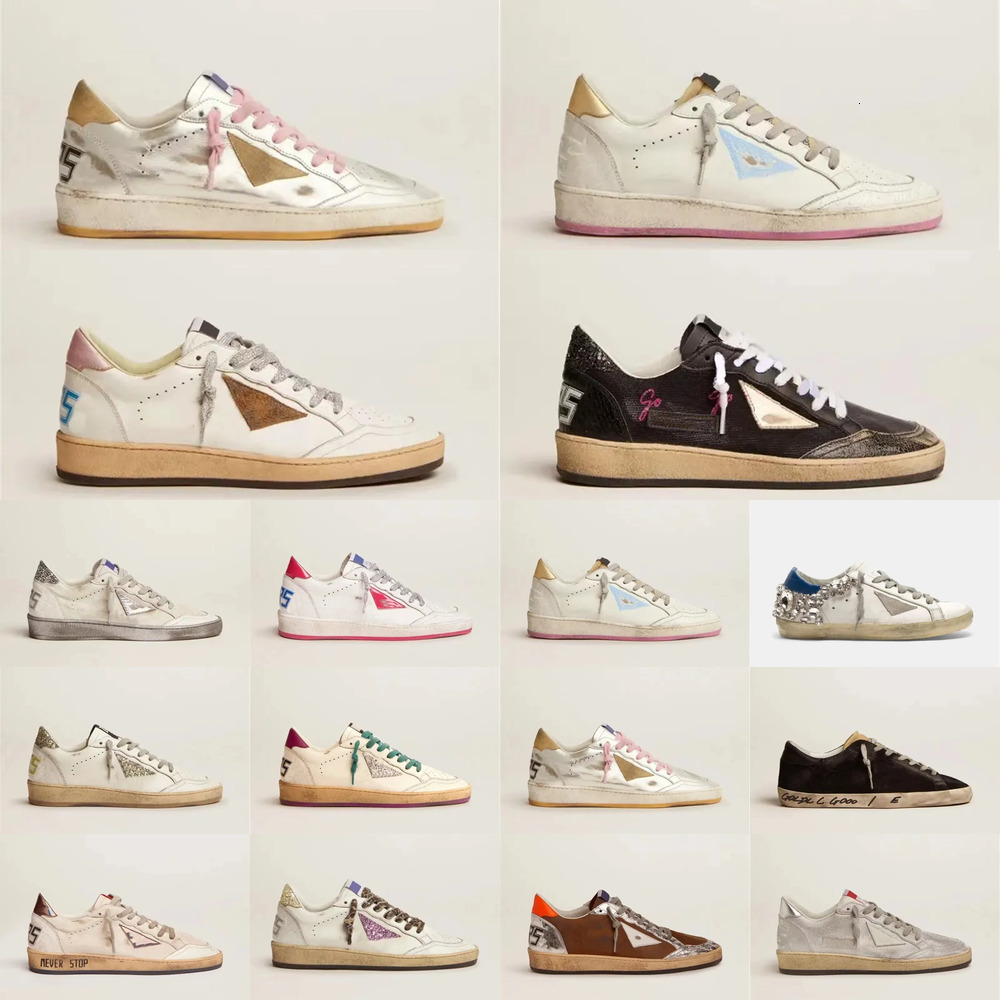 Star Sneakers New Casual Star Shoes Italy Brand Women Sneakers Super Ball Star Shoes Golden Sequin Classic Designer Man Golden Shoe 222