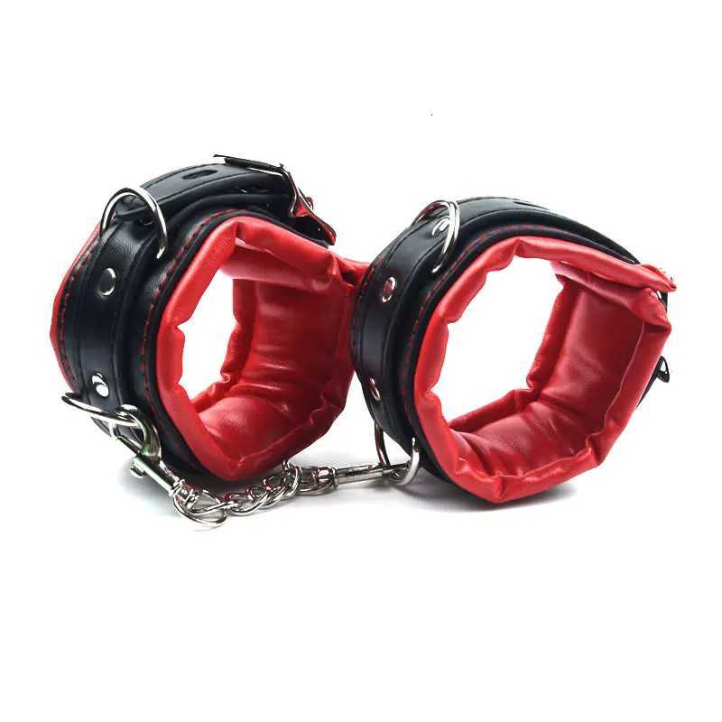Leather Sponge Sex Handcuffs Bondage Slave Exotic Accessories Toys For Couples Adults Games With 2 Locks XJ250813