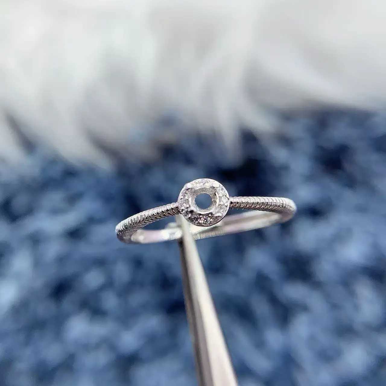 3*3mm Round Inlay Stone Woman Open Ring Setting DIY Gift S925 Pure Silver Fashion Original Fine Charm Jewelry Wholesaler W250812