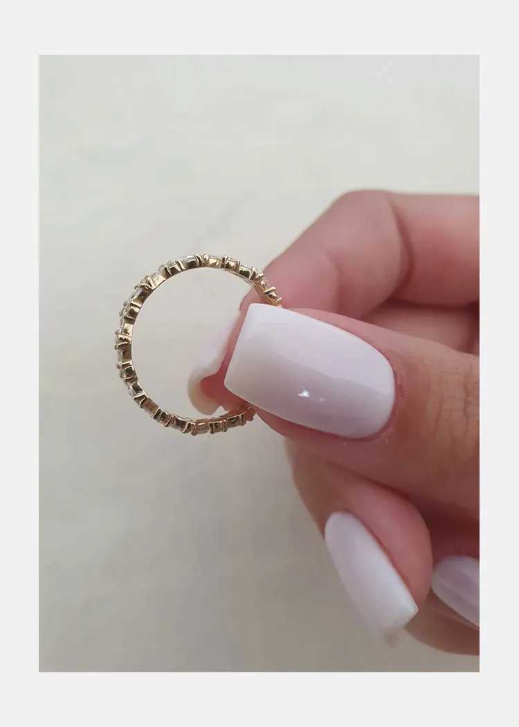 JOVOVASMILE Moissanite Eternity Wedding Band Combination 2*4MM Marquise-Cut 2.1MM Round Diamonds Gorgeous Silver Ring Rings W250812