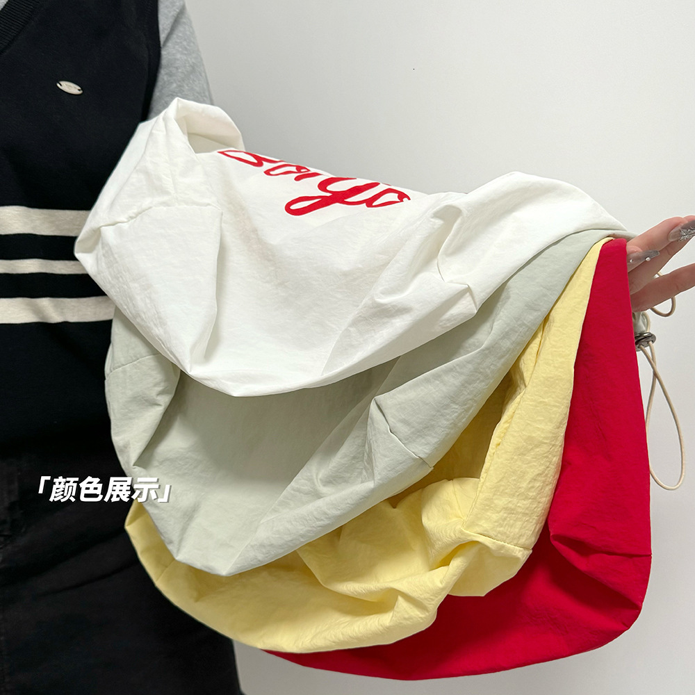 Drawstring Lightweight Cloth Ins Tote Commuting Campus Style Handheld Shoulder Large Capacity Bag ddmymarket