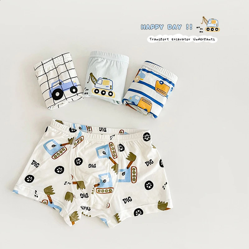 4 PairsLot Modal ChildrenS Underwear Cartoon Puppy Boys And Girls Panties Breathable Kids Underpants 250812