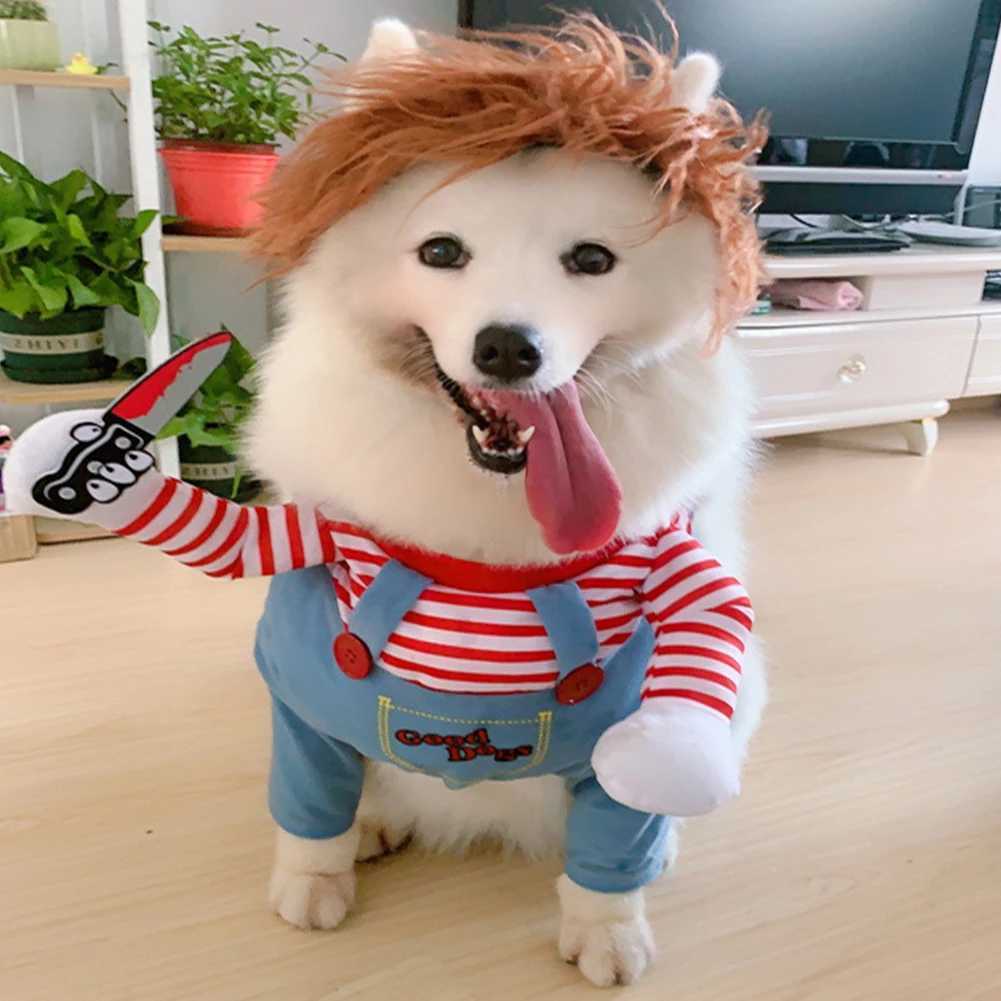 Funny Dog Costumes Adjustable Pets Role Playing Costume Holding Knife for Small Medium Large Extra Large Dogs Pets XJ250813