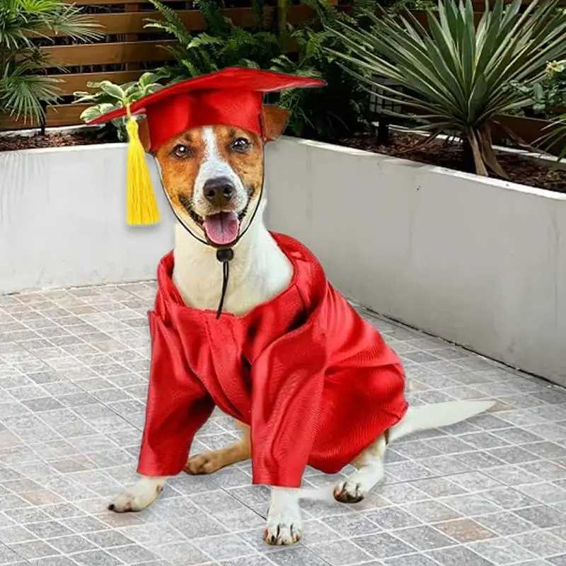 Dog Graduation Hat Washable Dog Graduation Hat And Gown Washable Costume Set With Tassel Shirt Pet Clothes For Little Cats Small XJ250813