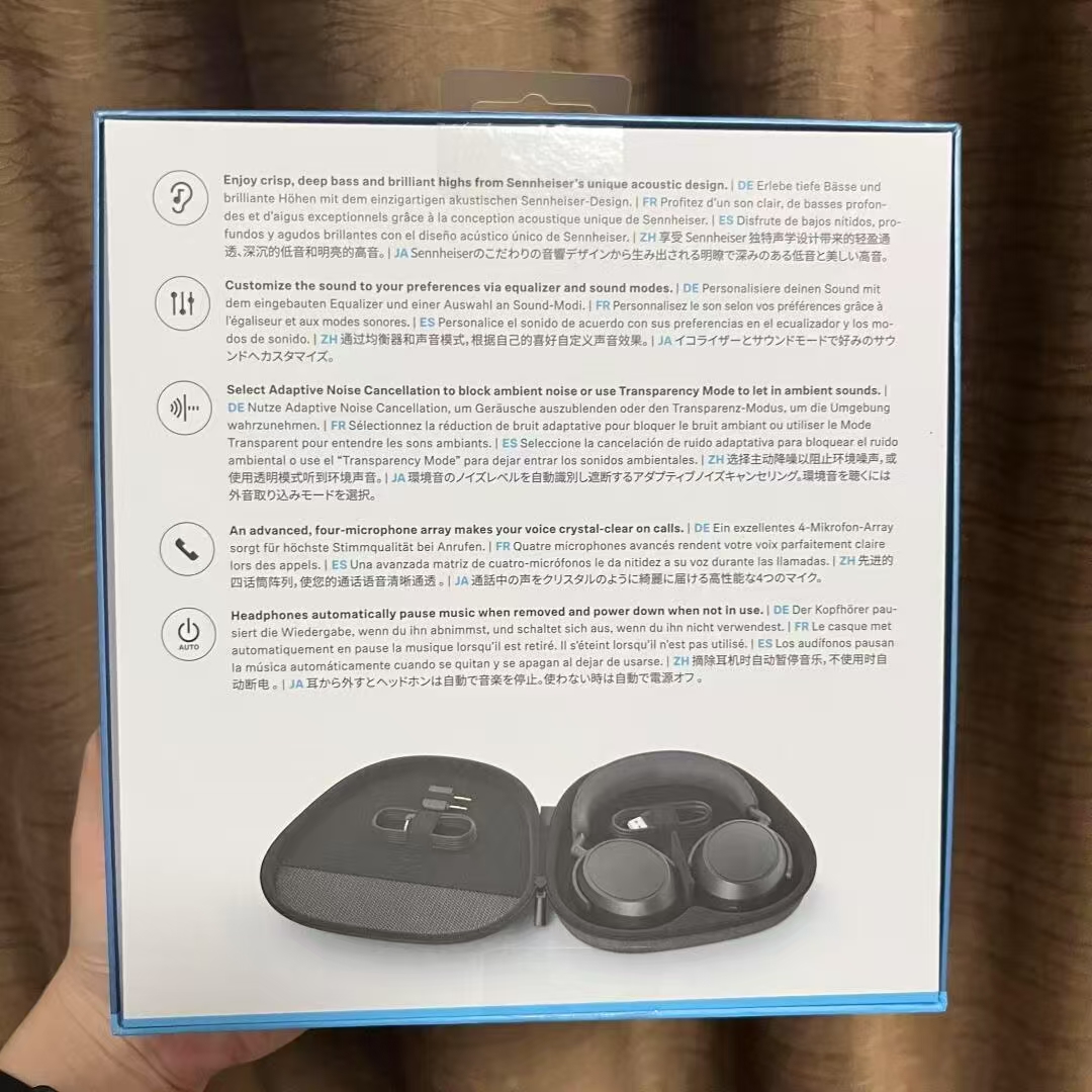 Wireless MOMENTUM 4 Headphones with Active Noise-Cancellation Over-Ear Stereo Bluetooth Earbuds Headphones