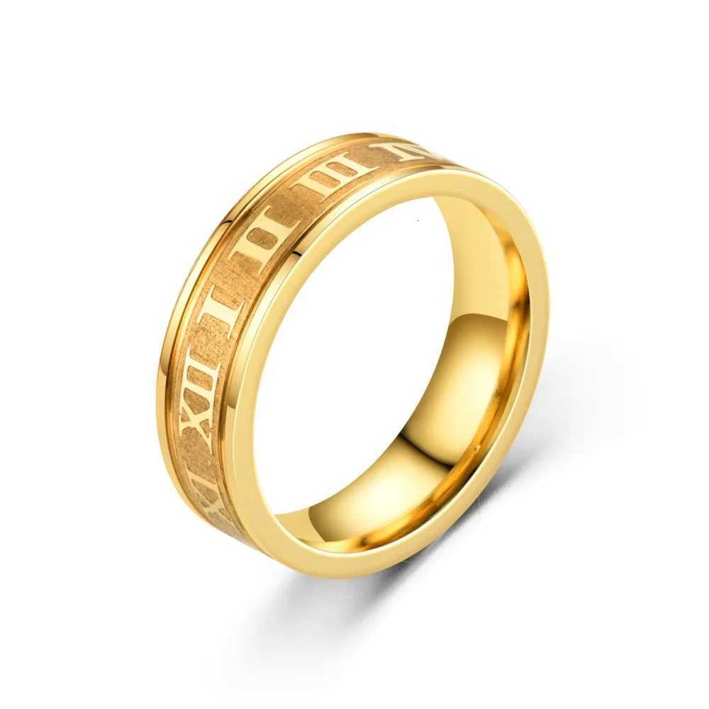 6MM Width Stainless Steel Couple Ring For Men Women Roman Numerals Rings Fashion Party Jewelry Accessories W250812