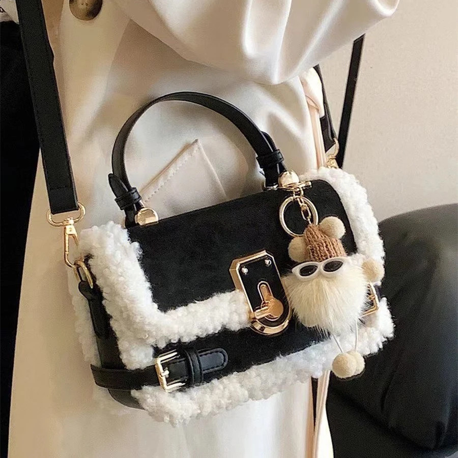 PU Leather Square Messenger Bag for Female Monochromatic Shoulder Bags Purse Fashion 250809