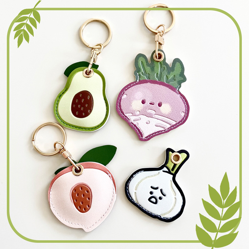Creative Fruit-Inspired Pu Leather Key Ring Holder - Stylish & Functional