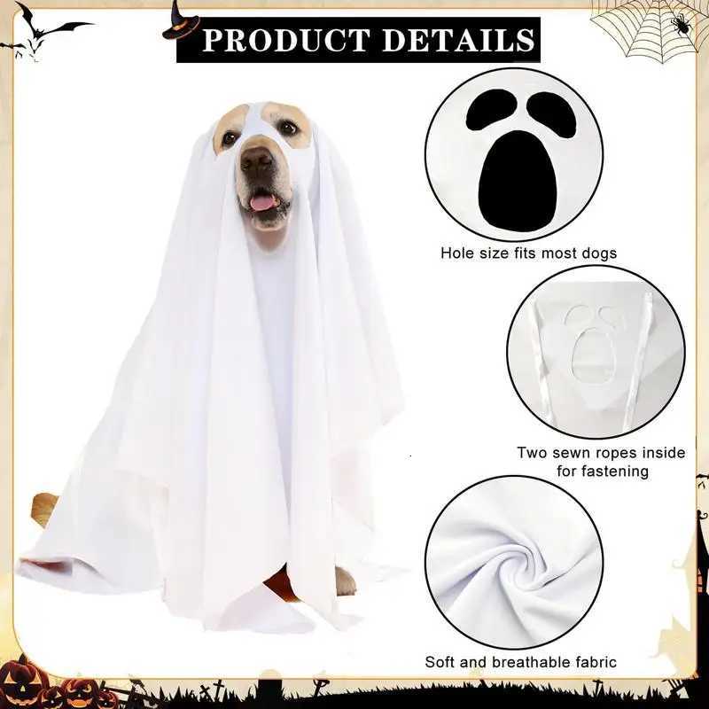 Halloween Horror Pet Clothes Dog Cosplay Costumes Ghost Pet Cape Soft Breathable Dog Costumes for Home Holiday Party Decoration XJ250813