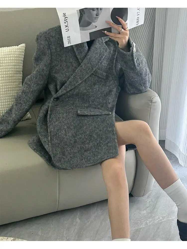 2024 Autumn and Winter Handmade Short Women Wool Coats Outerwear Niche Design Suit Collar Office Lady Woolen Jackets Z250813