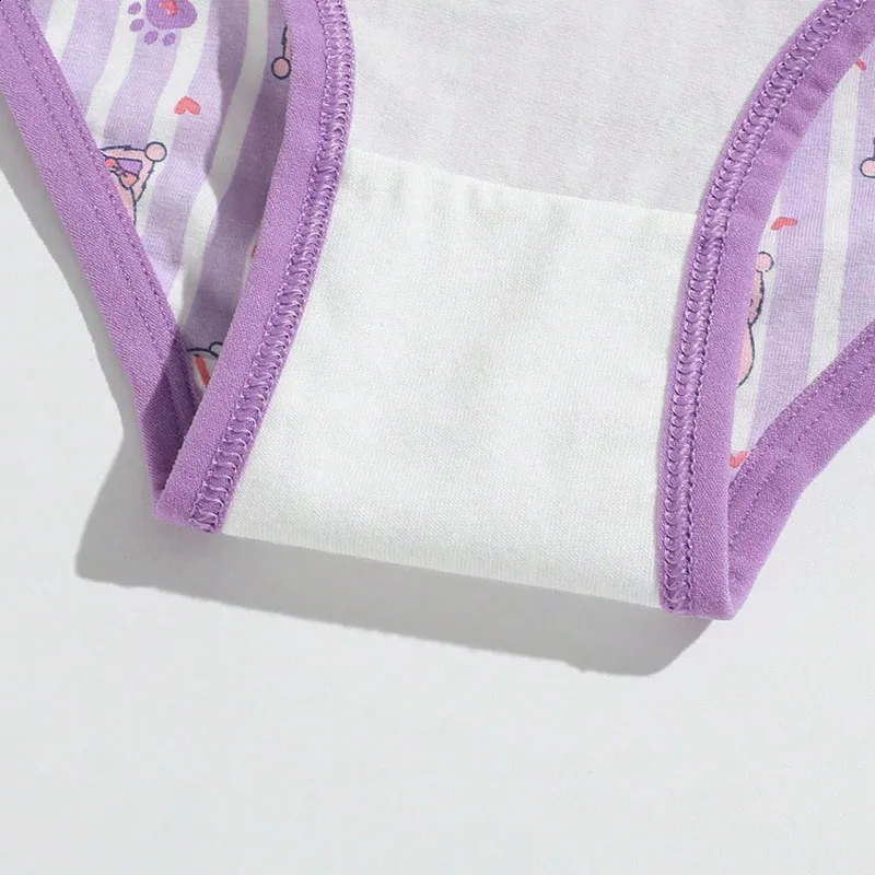4Piece Premium Cotton Girl Panties Double Layer Bottom Children Underwear Comfort Daily Wear Girls Briefs Cute Cartoon Patterns 250812