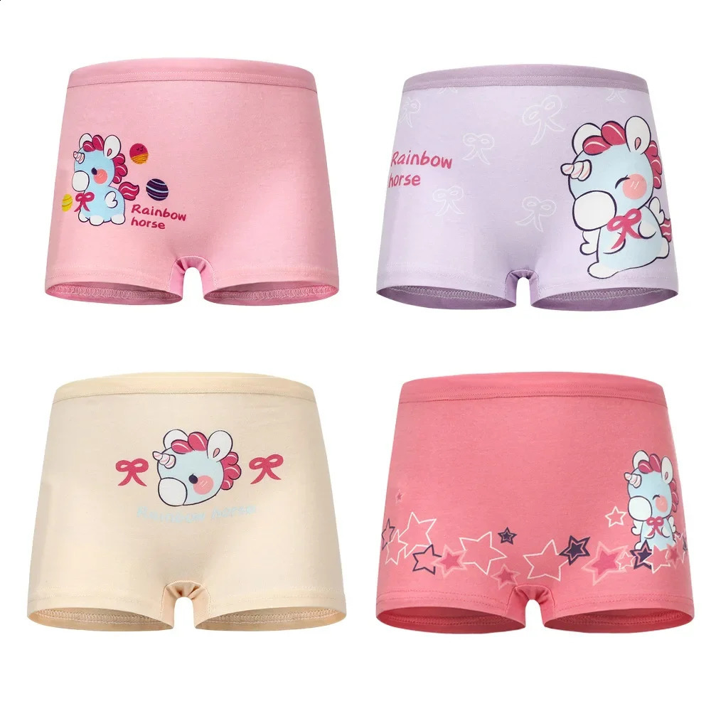 4Pcs Baby Girls Panties Cotton Soft Cartoon Child Underwear for Kids Boxer Breathable Teen Childrens Briefs 250812