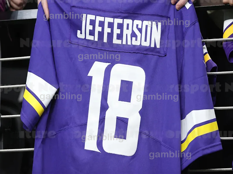 Custom Justin Jefferson Football Jersey McCarthy Hockenson Smith Embroidered Polyester Jersey33