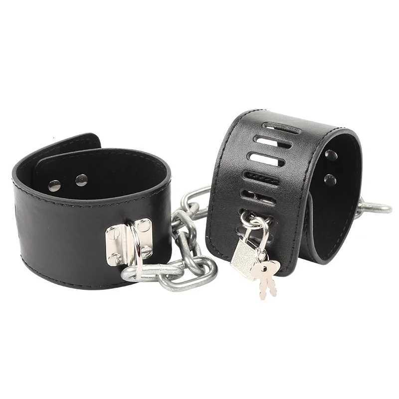 Hard Metal Chain Handcuffs Slave BDSM Wrist Ankle Bondage Cuff Restraints Locking Shackles Erotic Products Sex Toys For Couples XJ250813