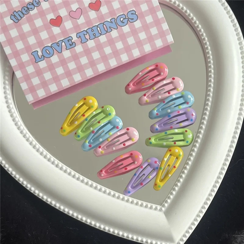 40Pcs/Lot DIY Children Hair Accessories 3cm Candy Color Hairpin Cute Mini Water Dropping Barrette Kids Headdress Girls Hair Clip 250812