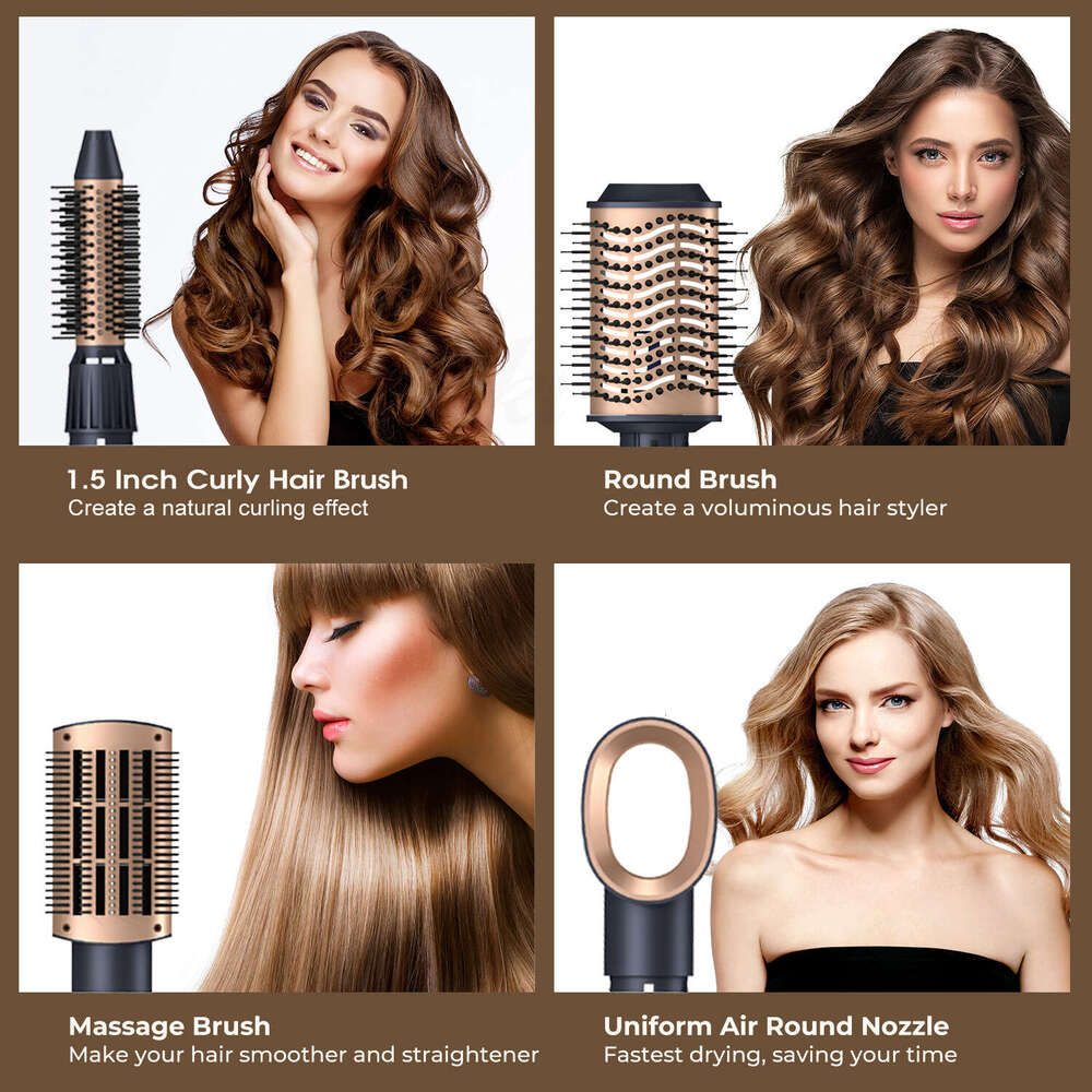 Multifunctional Hot Air Dryer Styling In Hair Straightening Comb Curling Iron EU Plug