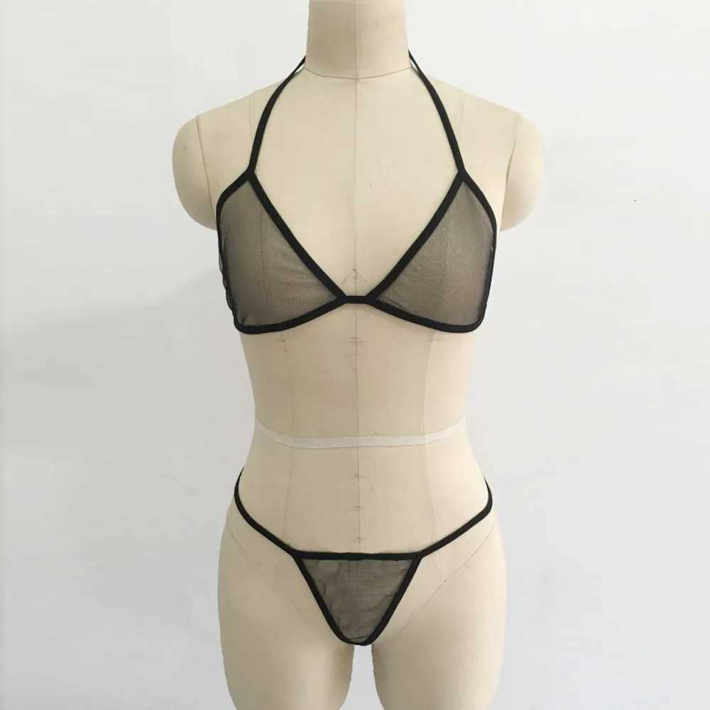 Women Transparent Mesh Sexy Lingerie Set 2pcs See Through Sexy Bra And Thong Set Pajama Sets For Women Sexy Erotic ClothingXJ250812