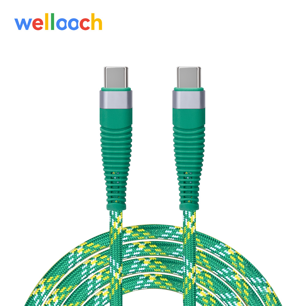 Robust Spun Fiber Material USB Type-C Charger Cable Ideal For Fast Charging at Maximum Output of 60 Watts