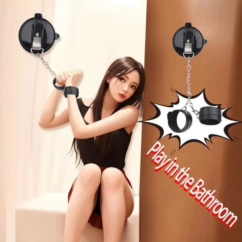 BDSM Handcuffs Sex Toys Bathroom on the Wall Strong Suction Cups Handcuffs Auxiliary Bondage Props Sexy Toy for Couples XJ250813