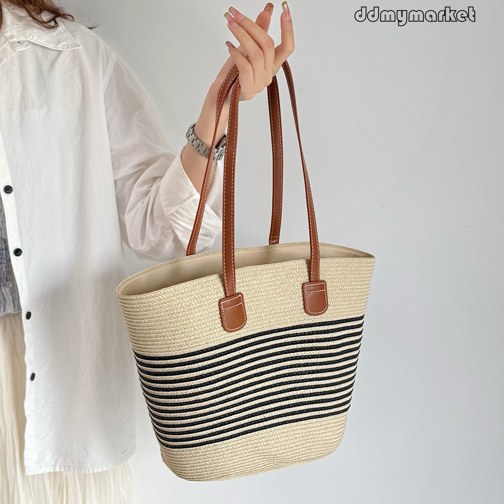 Women's Woven Bag Versatile Large Capacity New Commuting Vacation Tote Shoulder Beach Fashion ddmymarket