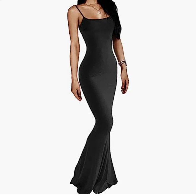 Satin Slip Sleeveless Backless Maxi Dres Y2K Summer Bodycon Elegant Sexy Outfits Ladies Birthday Party Club Sundress 250804