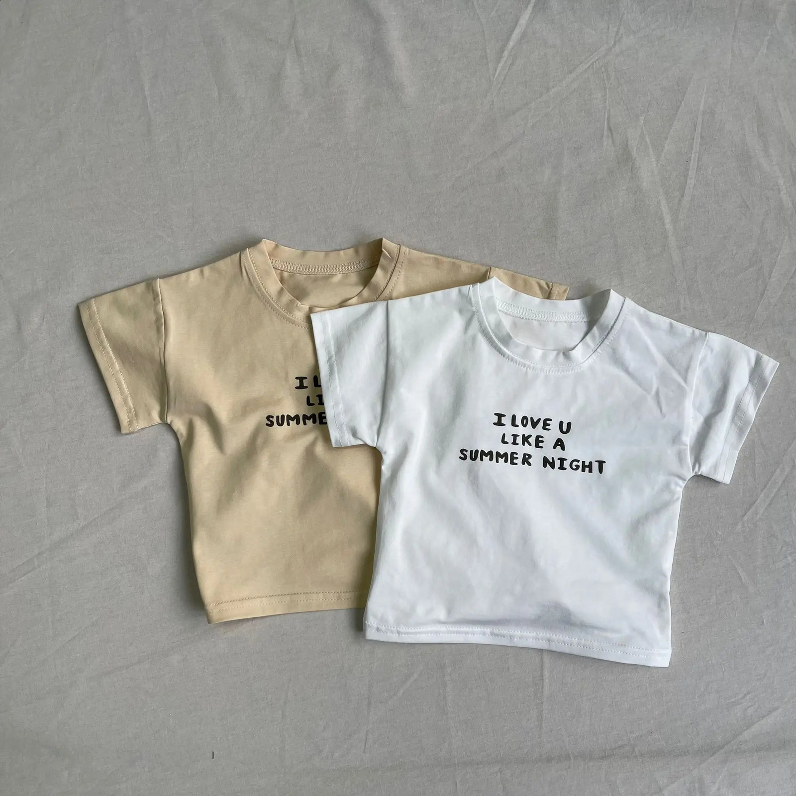 Summer Baby Boy Short Sleeve T Shirts Letter Print Infant Girl Cotton Tee Cute Toddler Casual Tops Kids Shirt Clothes 250812