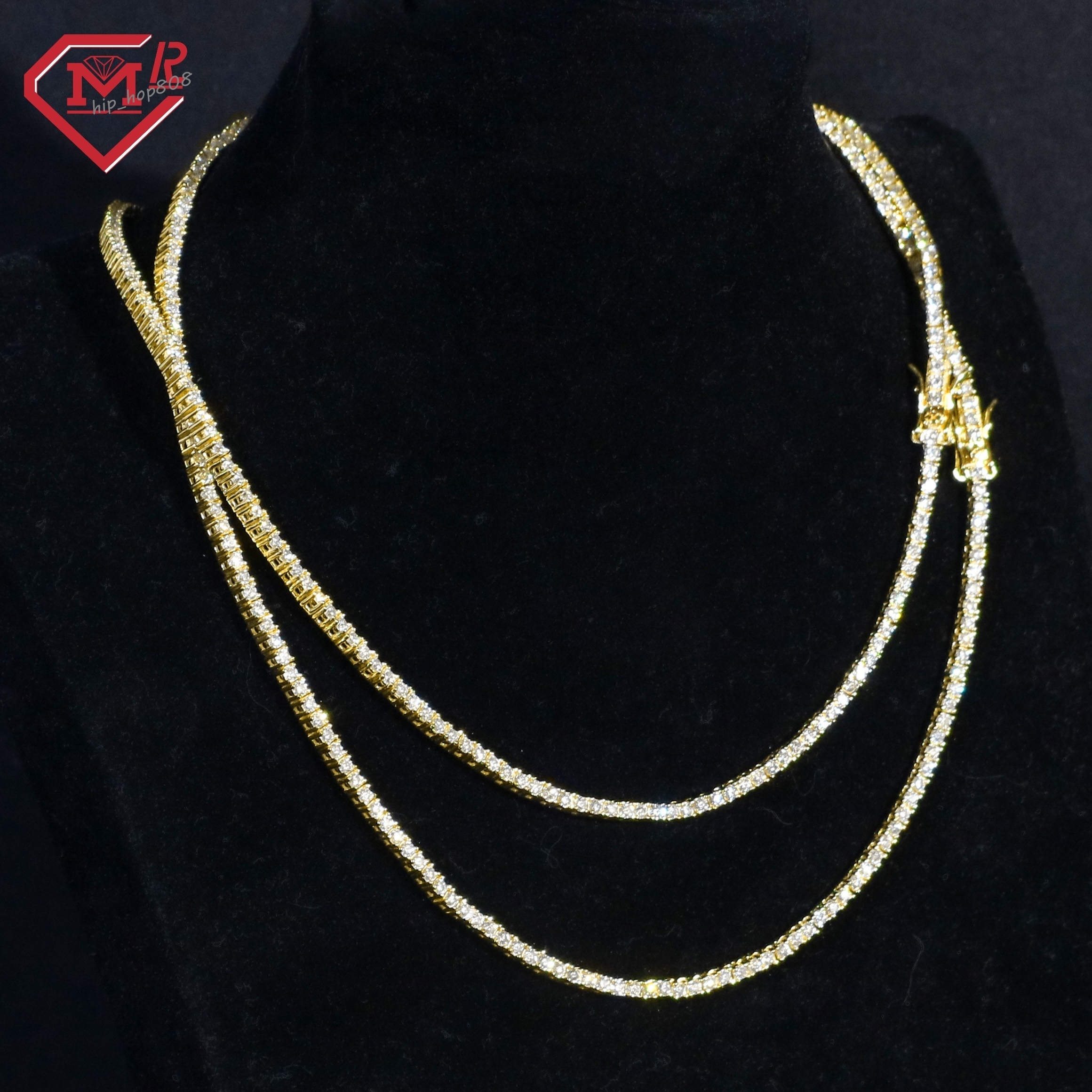 Luxury Pendant Custom Necklace Bracelet Hip Hop 925 Silver Gold Plated Moissanite Tennis Chain