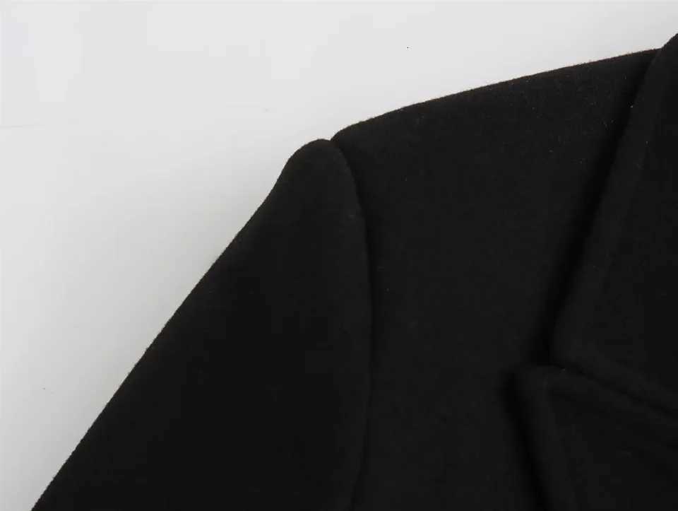 2024 British Style Two Button Mid Length Suit Collar Woolen Coat Available in Plus Size for Autumn and Winter Womens Wear Z250813