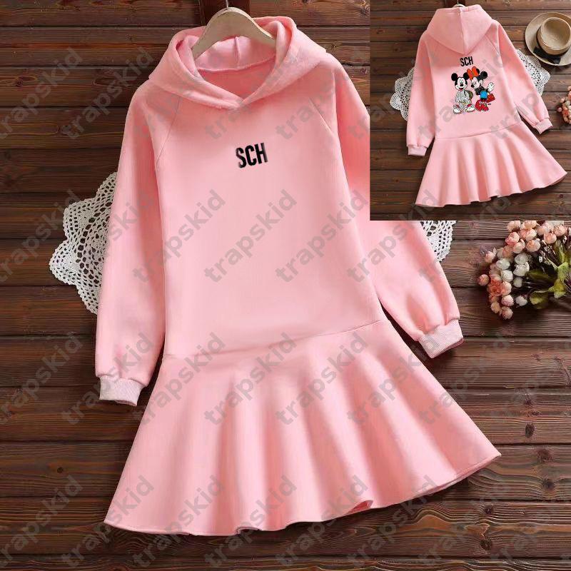 Middle Aged Girls Hoodie Dress Designer Princess Styles Girl Dresses AW Velvet Kids Clothes Children Clothing Babies Lovely Dress