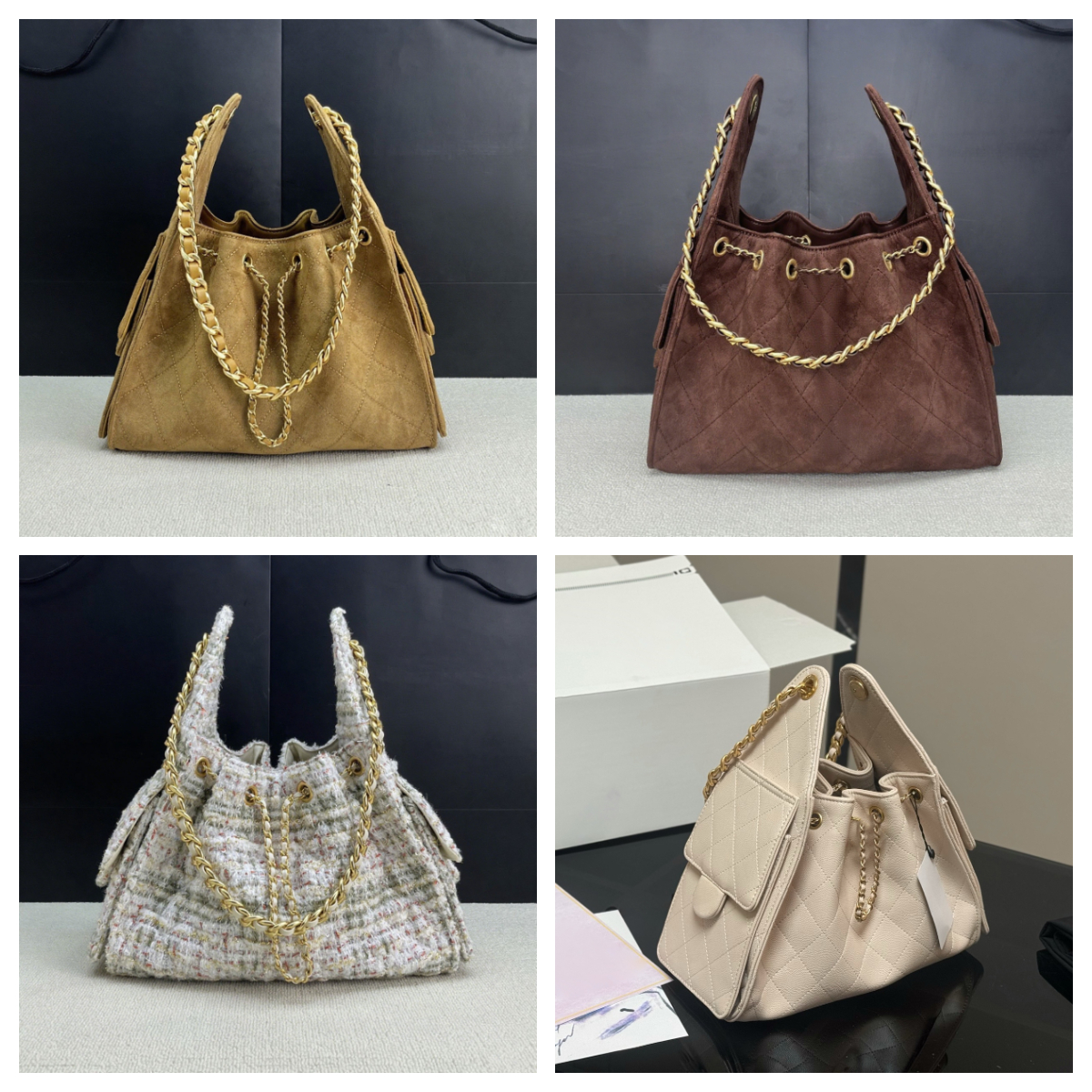 Winter Hot Designer Suede Tote 25C Large Hobo Bag Shoulder Bag Drawstring Shopper Chocolate Vintage Hippie Style Armpit Bag Fashion Designer Weekend Bag