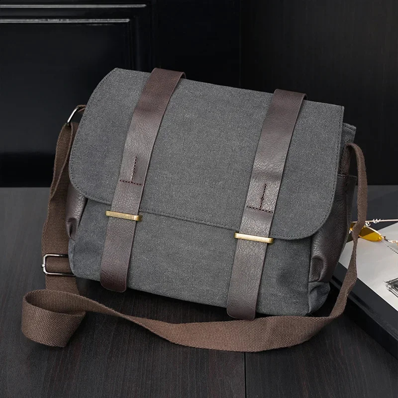 Fashion Casual Canvas Messenger Bags Men Crossbody Bags High Quality Computer Document Travel Bag Shoulder Bag Satchels Male 250809