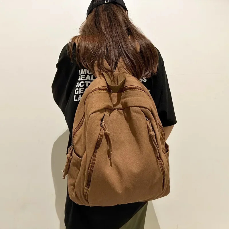 Women Men Backpack Large High School Student Bagpack Japanese Canvas Laptop Backpacks for School Teenagers Travel Book bags 250809