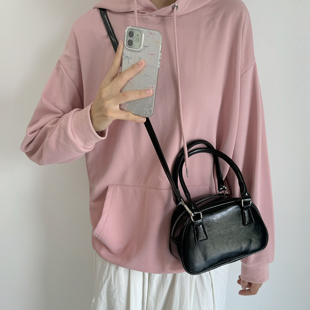 Red Autumn Winter Women Exquisite Korean Style Niche Design Handheld Bowling Versatile Crossbody Casual Small Square Bag ddmymarket