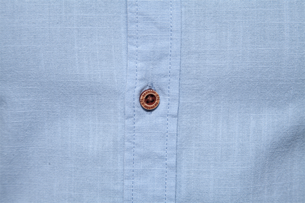 Men's long-sleeved shirt designer, trendy business shirt, men's cotton and linen casual solid color long-sleeved shirt European size: S-2XL