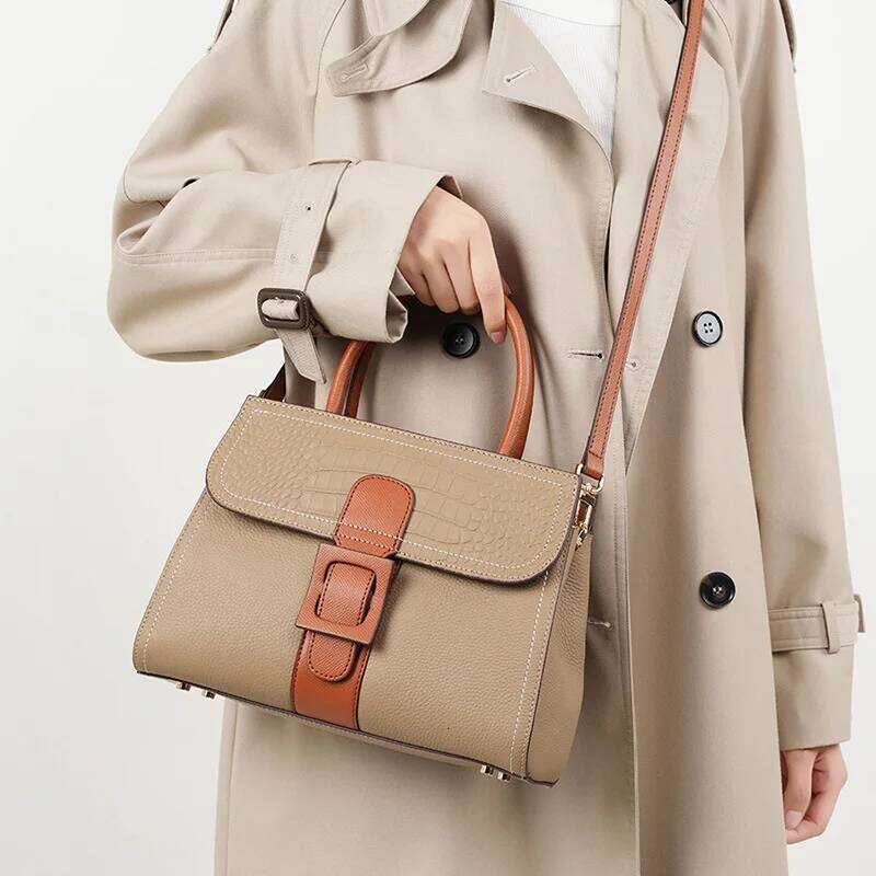 handbags female crossbody small square shoulder bag mom women bags new fashion 2025 genuine cowhide leather satchel