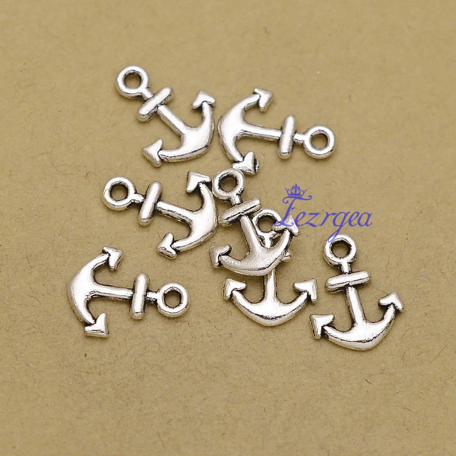 100pcs/Lot--10x13mm Mini Cute Anchor Charms Marine Pendants Diy Bracelet Supplies Jewelry Accessories 250807