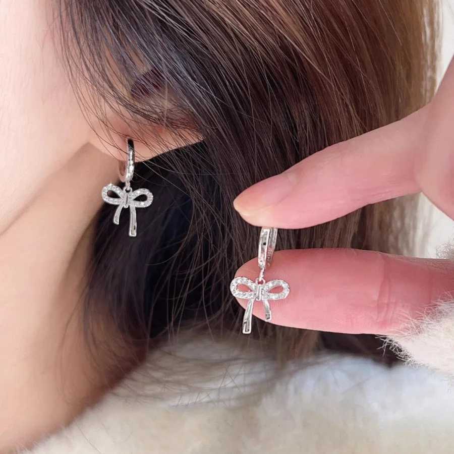 Elegant Rose Gold Color Bowknot Drop Earrings For Women Girl Sweet Fashion New Jewelry Lady Gift Party Y250812