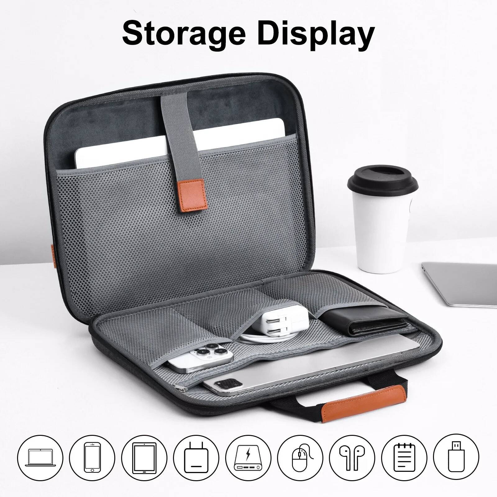 Oatsbasf 2 in 1 Case & Stand for 13.3-16.2'' Notebook Tablet Laptop Bag Shockproof Travel Business Computer Briefcase high-quality