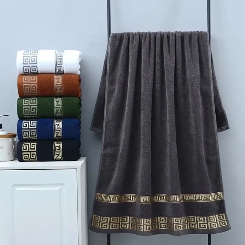 2pcs Set Black Bathroom Towel Sets 100% Cotton Embroidered Christmas Gift Sport Home el Use 250813