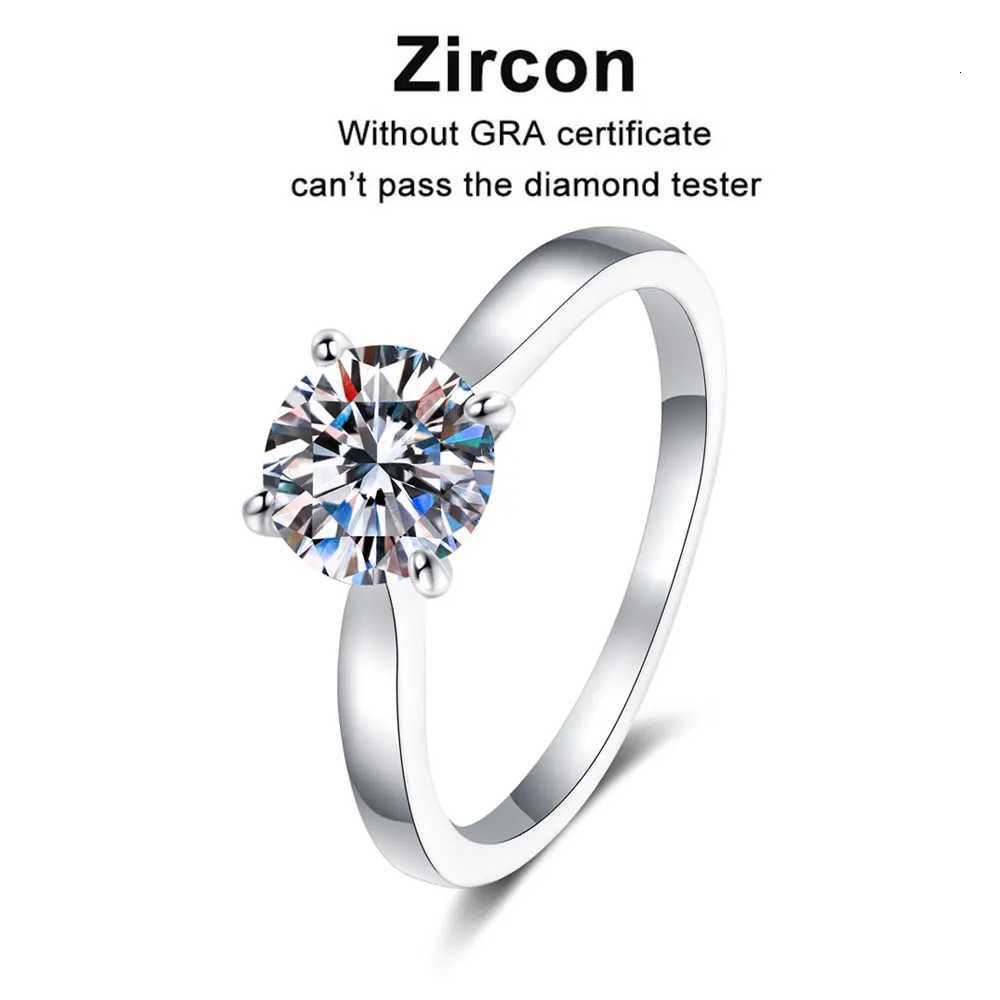 500K Gold D VVS1 Moissanite Rings for Women Men 4 Prong Solitaire Engagement Wedding Diamond Ring with GRA Certified s925 Silver W250812