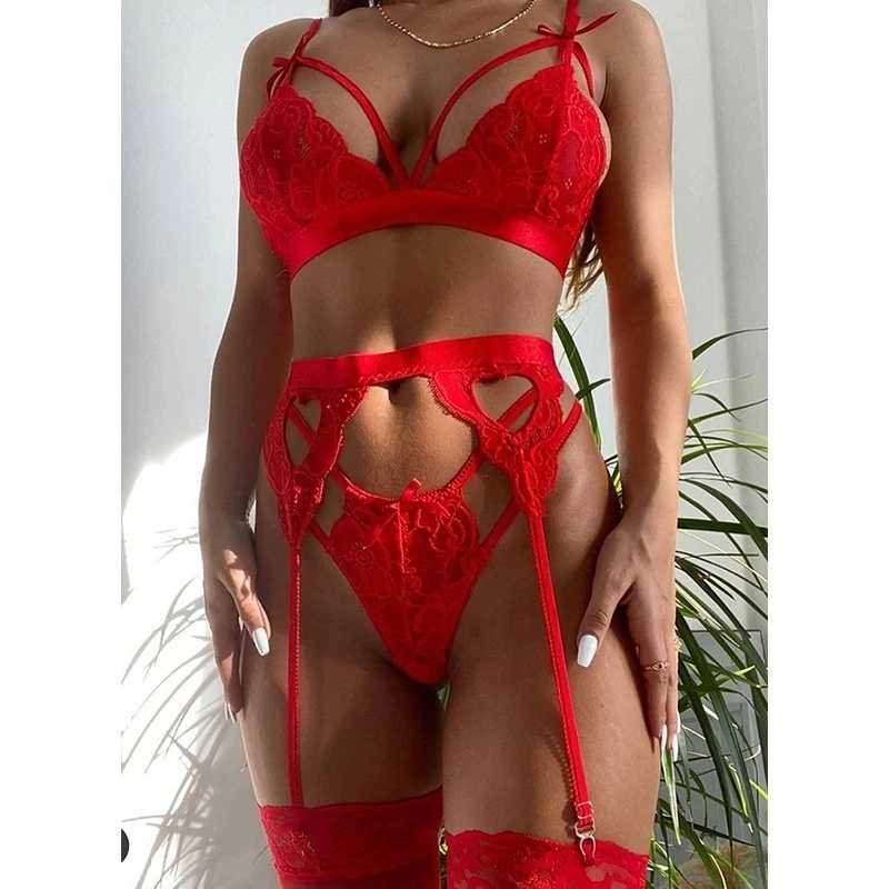 S-3XL Lenceria Babydoll Plus Size Womens Intimates Underwear Bra Panties Set G-string Garter Belt Sexy Lingerie SetXJ250812