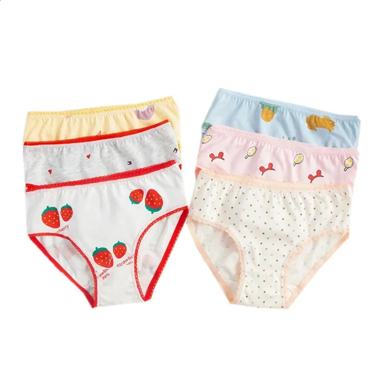 12 PcsLot Cotton Girls Briefs Underwear Kids Chirdren Panties 112years 250812
