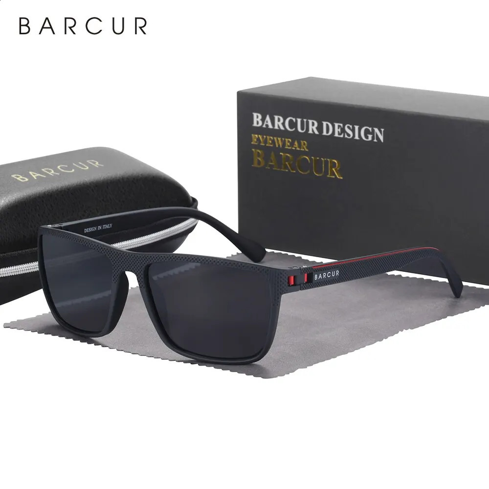 BARCUR n TR90 Sunglasses Men Polarized Light Weight Sports Sun Glasse Eyewear Accessory UVAB Protection 250804