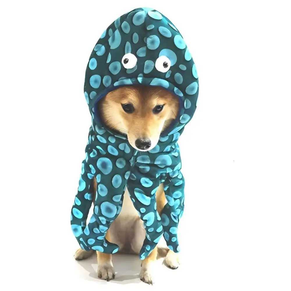 Creative Pet Transformation Outfit Octopus Shape Blue Dog Cosplay Costume Polyester Pet Costume Halloween Pet Clothing XJ250813