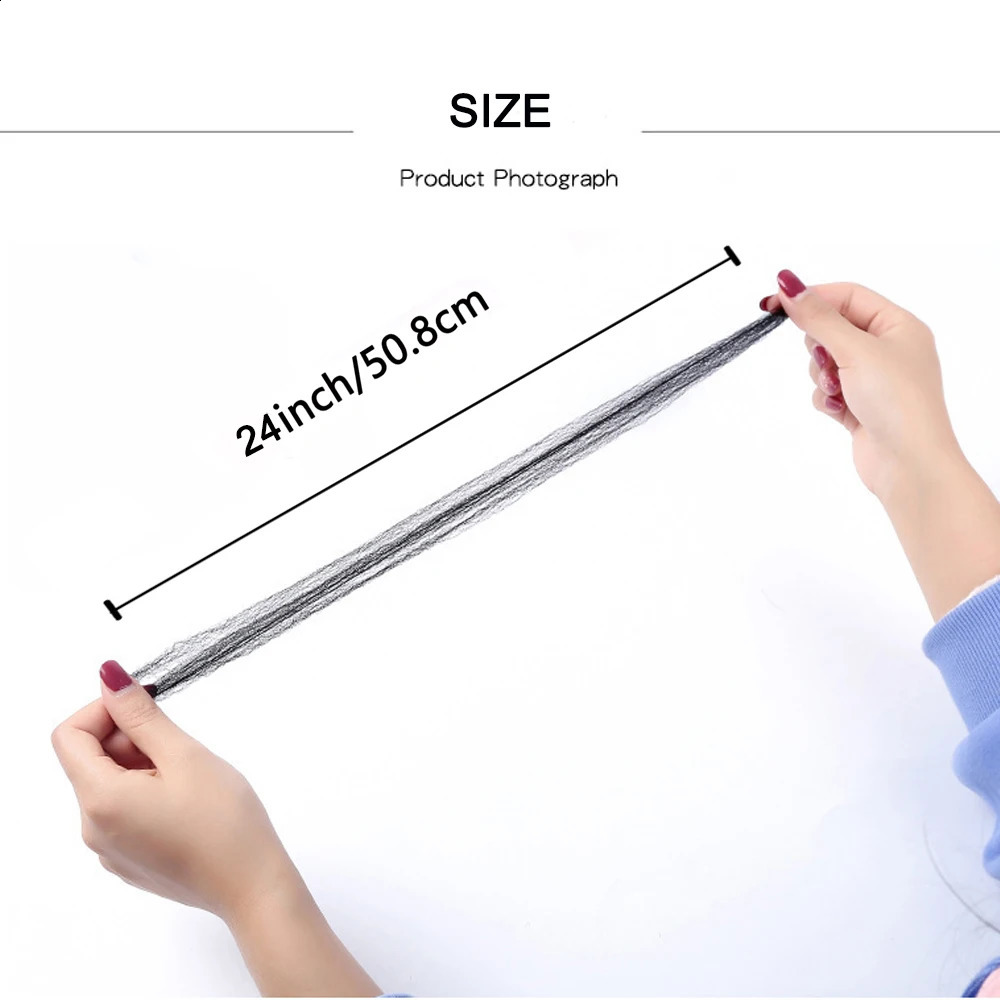 Hair Net 100 Pcs 24 Inches Hair Nets Elasticity Invisible Elastic Mesh for Food Service Black Hair Net for Ballet Bun 250812