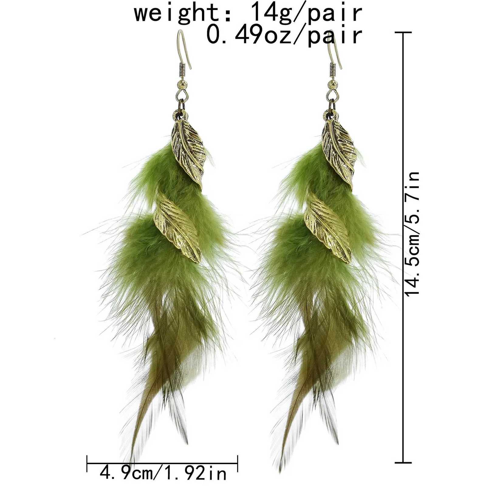 Ethnic Boho Feather Drop Dangle Earrings for Women Female Fringed Long Tassel Hanging Earrings Brincos Indian Turkish Jewelry Y250812