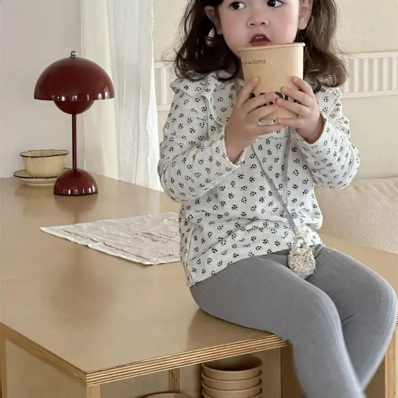 Autumn Baby Girl Long Sleeve Floral Shirts Kids Girls Lapel Blouse Toddler Princess Loose Tops Children Clothes 250812